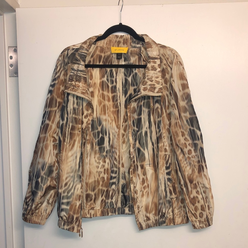 St. John Multicolored Rain Zip-Up Jacket
